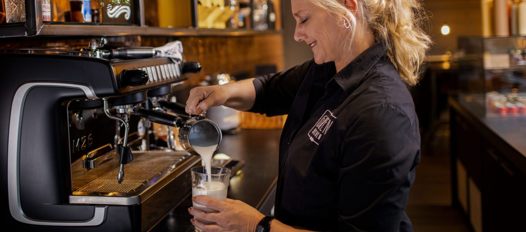 Barista aan het werk